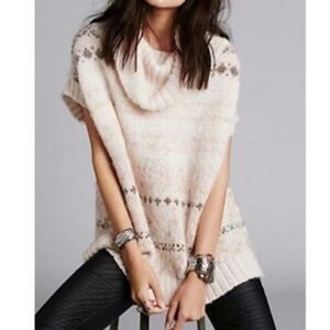 Free People Snow Bunny Turtleneck Sweater Ivory Wool Alpaca Blend Winter XS